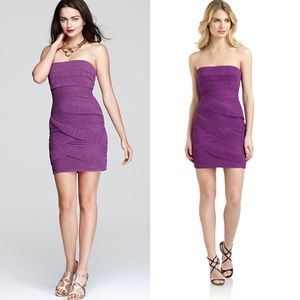 BCBGMaxaAzria Bustier Tiered Ruched Dress